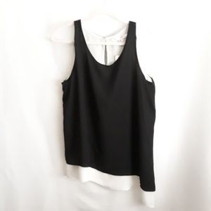 Max Studio black white layered tank top NWT